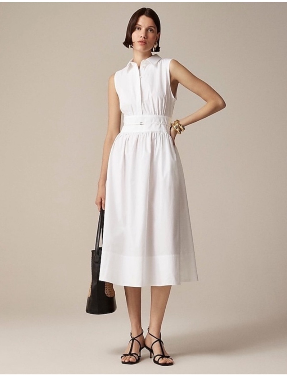 J.Crew Fitted-waist shirt-dress in cotton poplin